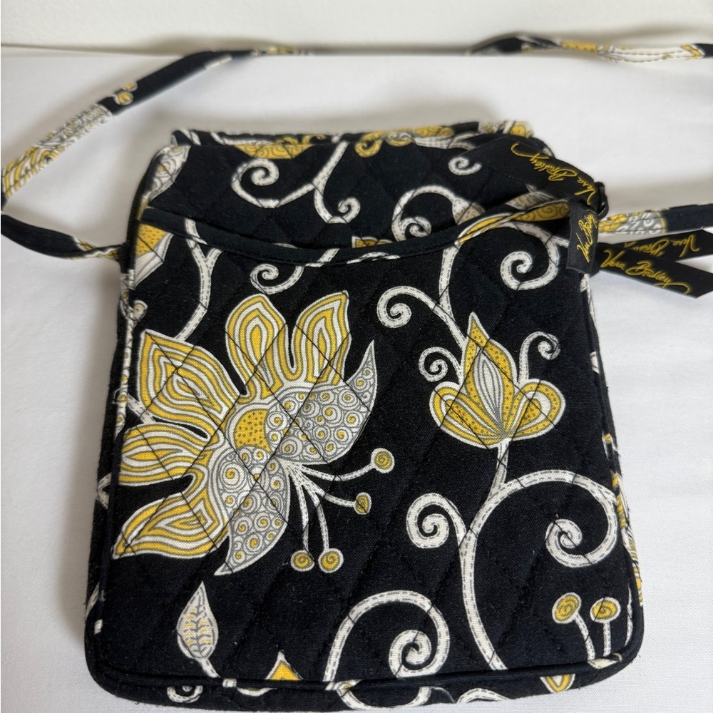 Vera Bradley Black and Yellow Floral Crossbody Bag - Picture 3 of 13